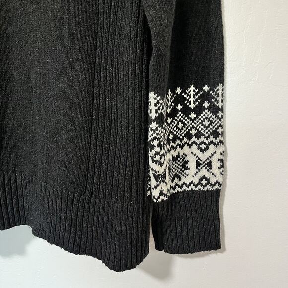 Eddie Bauer Fair Isle Wool Blend Cardigan Sweater Size XXL Black Cabincore - Picture 7 of 9